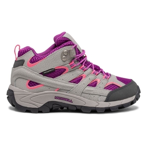 Bottes Merrell Moab 2 Mid Waterproof Grise/Violette Enfant | E.U.YDGU